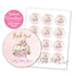 White pumpkin favor label pink gold printable