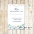 100 Wedding RSVP response card white roses pearls