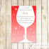 Bachelorette Invitation Wine Glass Winter Red Snowflakes