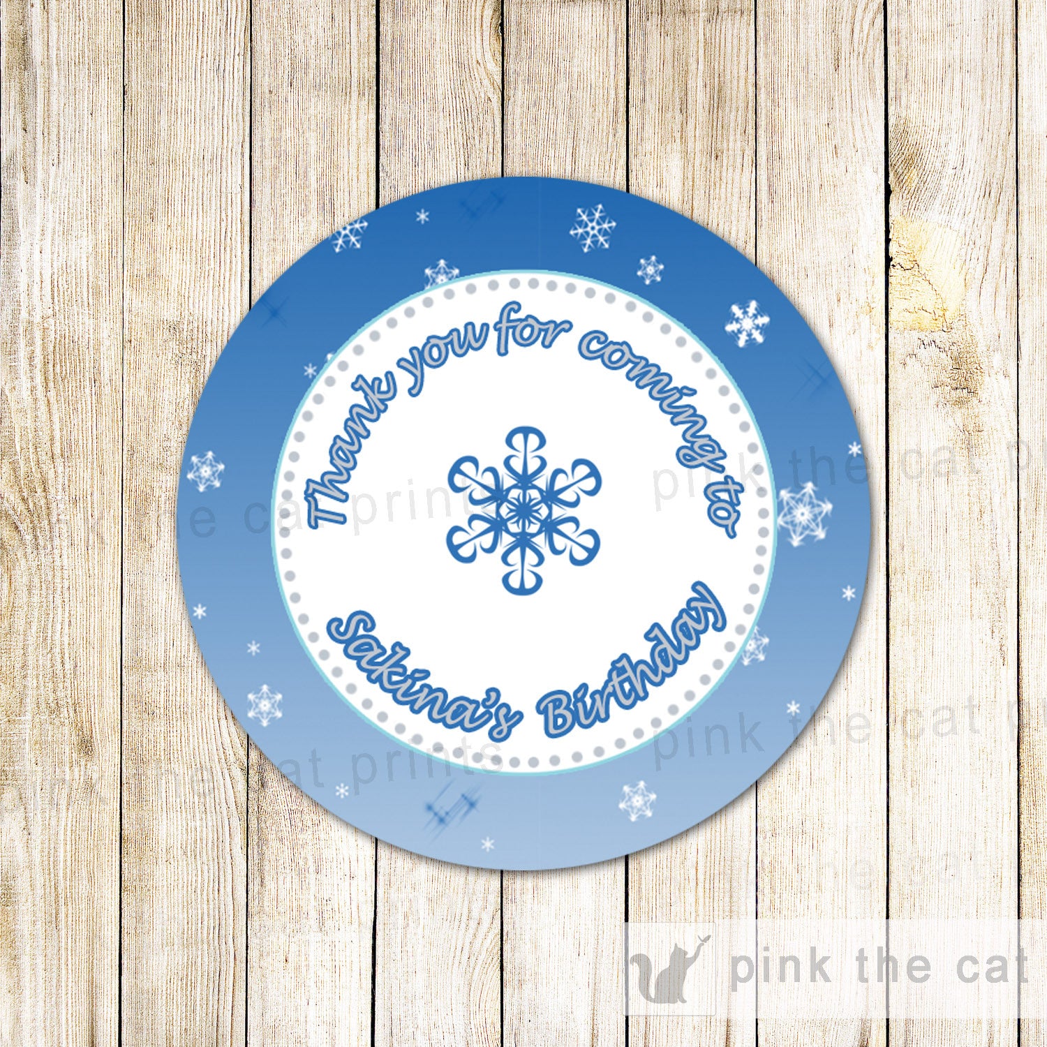 Winter Snowflakes Favor Label Sticker Gift Tag Birthday Baby Bridal Shower