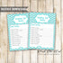 30 Printed Cards Wishes for Baby Chevron Teal Silver Printable