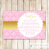 Gold Pink Thank You Note Birthday Baby Shower