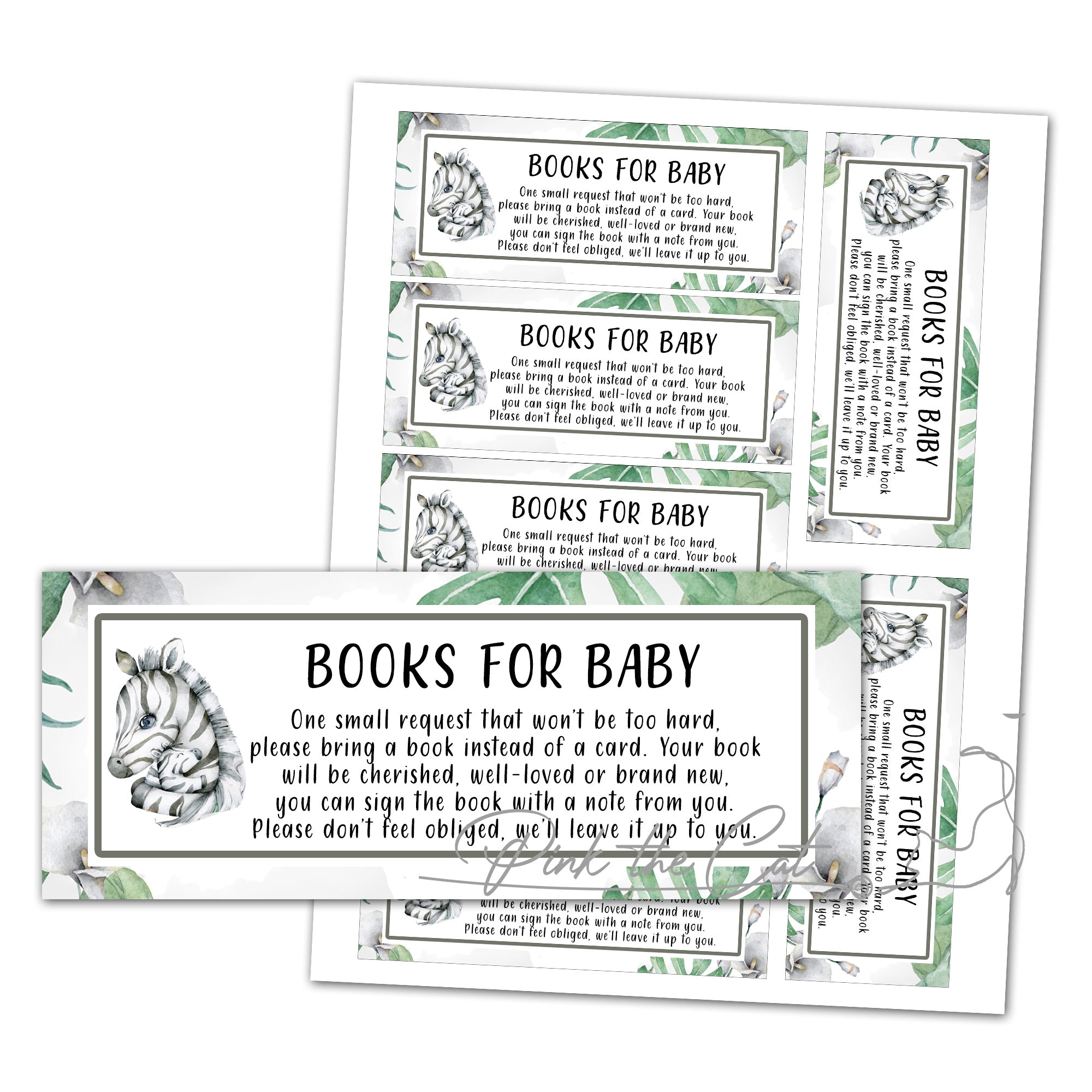 Mom and baby zebra watercolor invitation