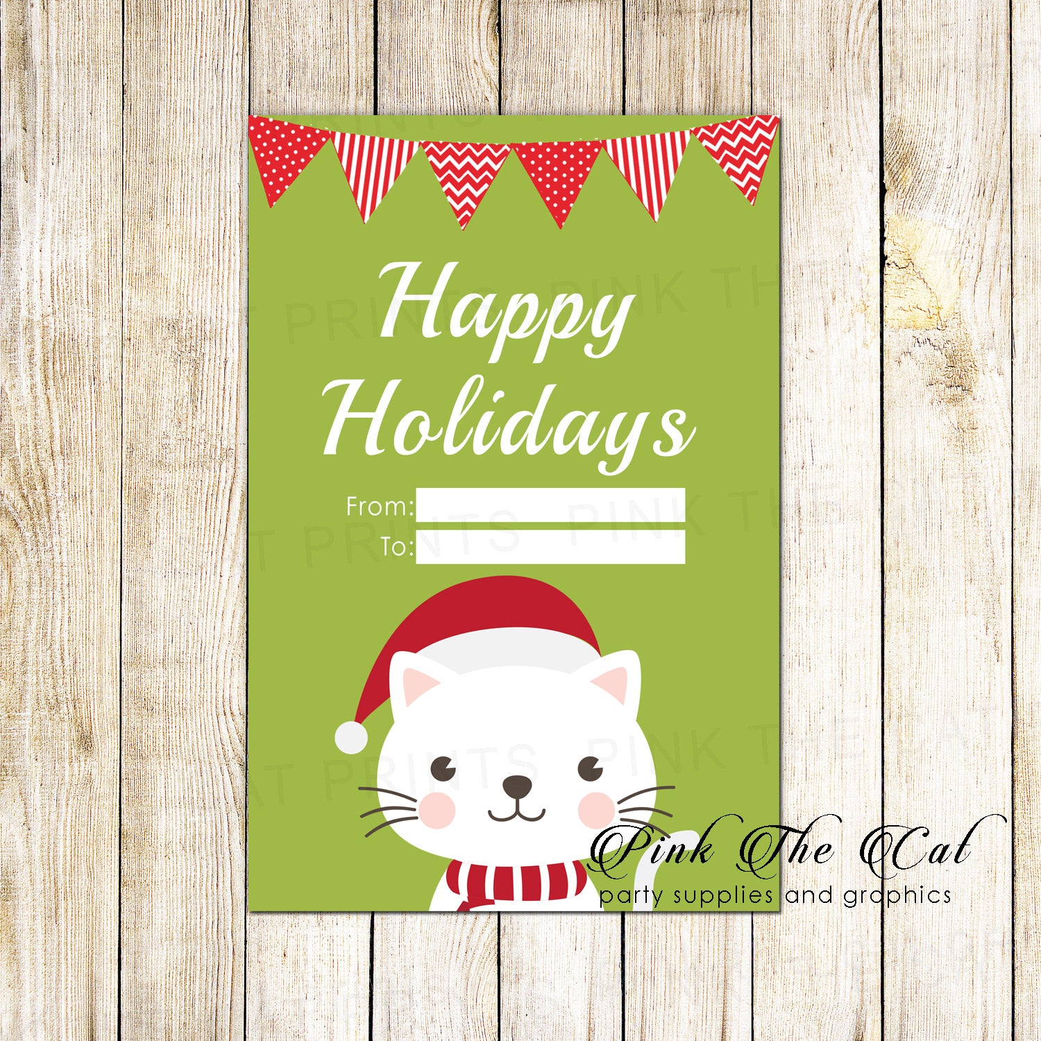 30 kids greeting cards christmas holiday kitten school